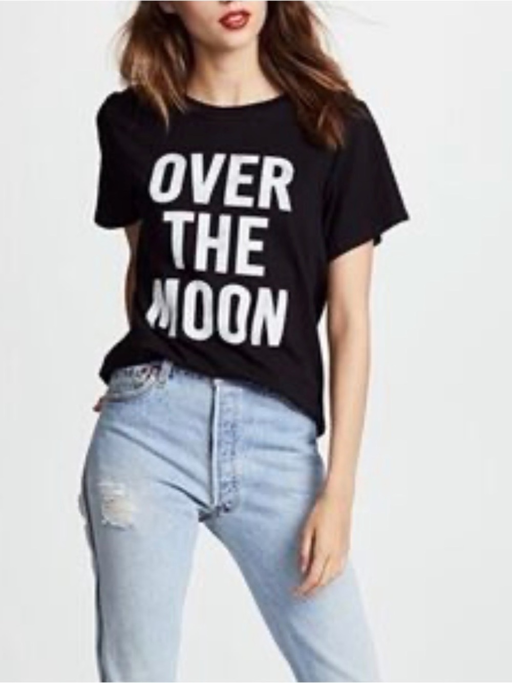 cinq a sept Over The Moon Black Graphic Tee - Women 100% cotton